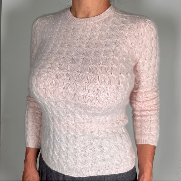 BELFORD exclusive for Saks Fifth Avenue cable knit cashmere wool sweater S - Picture 10 of 14